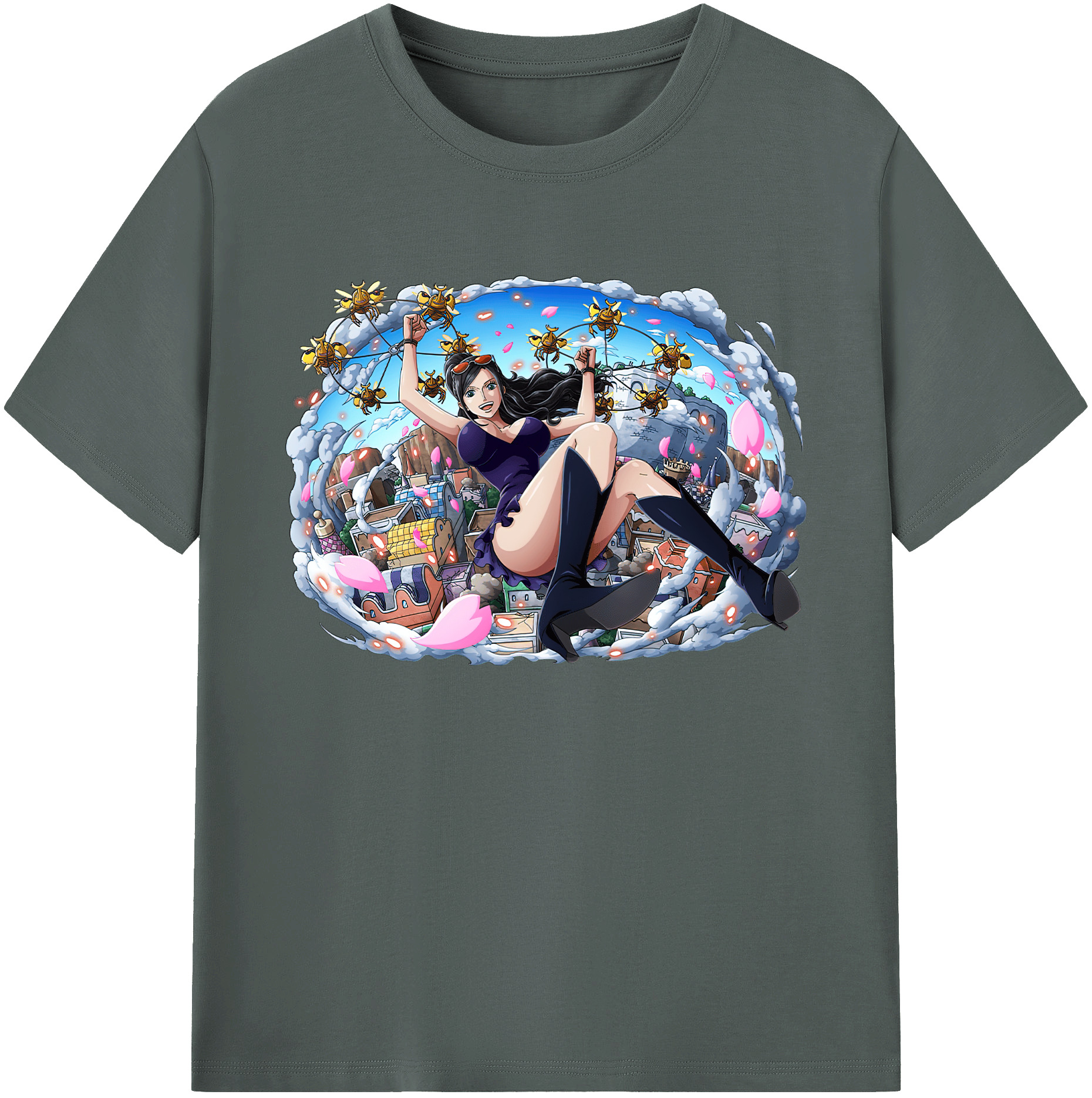 ワンピース ニコ・ロビン ONE PIECE Nico Robin 綿100％ メンズ半袖Tシャツ｜肌触りやわらか＆通気性